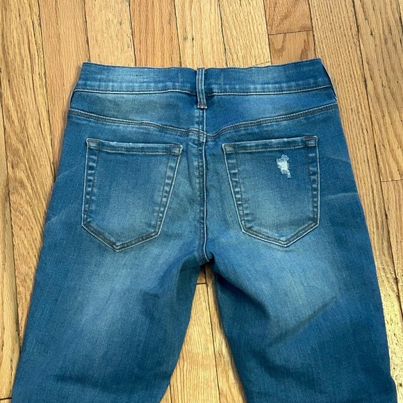 PacSun Jeans Womens 24 High Rise‎ Ankle Jeggings Raw Hem Distressed Boho Stretch - Picture 2 of 2